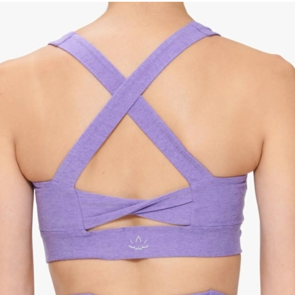 NWT Spacedye In A Twist Bra sold out color Bright Amethyst Heather Size Small